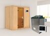Sauna VARIADO (Fronteinstieg) / bronzierte Tür / kein Dachkranz / Ofen 9 kW externe Strg easy