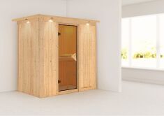 Sauna VARIADO (Fronteinstieg) / bronzierte Tür / inkl. Dachkranz / ohne Ofen