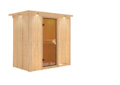 Sauna VARIADO (Fronteinstieg) / bronzierte Tür / inkl. Dachkranz / ohne Ofen