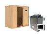 Sauna VARIADO (Fronteinstieg) / graphit Tür / kein Dachkranz / Ofen 9 kW externe Strg easy