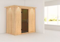 Sauna VARIADO (Fronteinstieg) / graphit Tür / inkl. Dachkranz / ohne Ofen