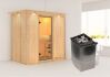 Sauna VARIADO (Fronteinstieg) / klarglas Tür / inkl. Dachkranz / Ofen 9 kW integr. Strg