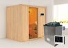 Sauna BODIN (Fronteinstieg) / bronzierte Tür / kein Dachkranz / Ofen 9 KW externe Strg easy