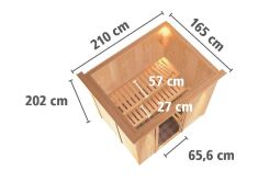 Sauna BODIN (Fronteinstieg) / bronzierte Tür / inkl. Dachkranz / ohne Ofen