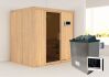 Sauna BODIN (Fronteinstieg) / graphit Tür / kein Dachkranz / Ofen 9 KW externe Strg easy