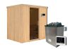 Sauna BODIN (Fronteinstieg) / graphit Tür / kein Dachkranz / Ofen 9 KW externe Strg easy