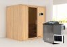 Sauna BODIN (Fronteinstieg) / graphit Tür / kein Dachkranz / Ofen 9 kW Bio externe Strg easy