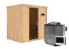 Sauna BODIN (Fronteinstieg) / graphit Tür / kein Dachkranz / Ofen 9 kW Bio externe Strg easy