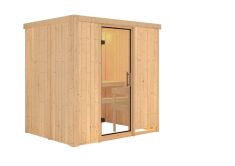 Sauna BODIN (Fronteinstieg) / klarglas Tür / kein Dachkranz / ohne Ofen