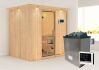 Sauna BODIN (Fronteinstieg) / klarglas Tür / inkl. Dachkranz / Ofen 9 KW externe Strg easy