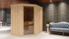 Sauna CARIN (Eckeinstieg) / graphit Tür / kein Dachkranz / Ofen 9 kW Bio externe Strg easy