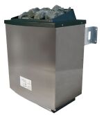 38 mm Saunahaus SKROLLAN 2 / terragrau / Ofen 9 KW externe Strg easy / Classic Eingangstür