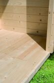 38 mm Saunahaus SKROLLAN 2 / terragrau / Ofen 9 KW externe Strg easy / Classic Eingangstür