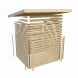38 mm Saunahaus SKROLLAN 2 / terragrau / Ofen 9 KW externe Strg easy / Classic Eingangstür