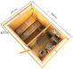 38 mm Saunahaus SKROLLAN 2 / terragrau / Ofen 9 KW externe Strg easy / Classic Eingangstür