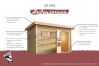 38 mm Saunahaus SKROLLAN 2 / terragrau / Ofen 9 KW externe Strg easy / Classic Eingangstür