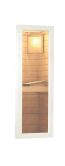 38 mm Saunahaus SKROLLAN 2 / terragrau / Ofen 9 kW Bio externe Strg easy / Classic Eingangstür