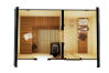Saunahaus Oval 400 x 240 cm inkl. Dachschindeln schwarz, Bausatz, Fichte-Natur