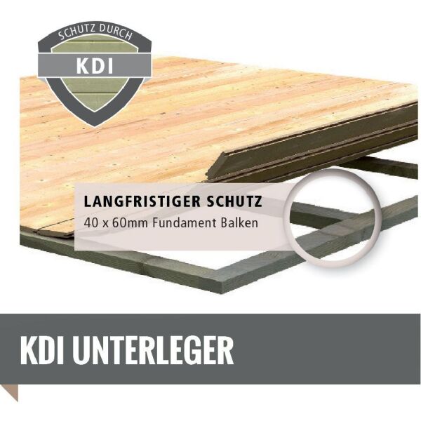 Karibu Hybrid Gartenhaus JUPITER 2 A naturbelassen  / Blech weiß