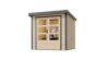 Karibu Hybrid Gartenhaus JUPITER 2 A naturbelassen  / Blech graualuminium
