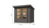 Karibu Hybrid Gartenhaus JUPITER 2 B terragrau / Blech aluminiumgrau