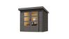 Karibu Hybrid Gartenhaus JUPITER 2 B terragrau / Blech aluminiumgrau
