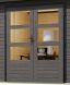 Karibu Hybrid Gartenhaus JUPITER 2 B terragrau / Blech aluminiumgrau