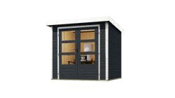 Karibu Hybrid Gartenhaus JUPITER 2 C anthrazit / Blech weiß