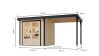 Karibu Hybrid Gartenhaus JUPITER 2 A naturbelassen mit Anbaudach ca. 2,40 cm  breit / Blech anthrazit