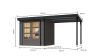 Karibu Hybrid Gartenhaus JUPITER 2 B terragrau mit Anbaudach ca. 2,40 cm  breit / Blech anthrazit