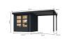 Karibu Hybrid Gartenhaus JUPITER 2 C anthrazit mit Anbaudach ca. 2,40 cm  breit / Blechvariante: anthrazit