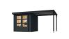 Karibu Hybrid Gartenhaus JUPITER 2 C anthrazit mit Anbaudach ca. 2,40 cm  breit / Blechvariante: anthrazit