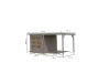 Karibu Hybrid Gartenhaus JUPITER 2 D wassergrau mit Anbaudach ca. 2,40 cm  breit / Blech graualuminium