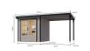 Karibu Hybrid Gartenhaus JUPITER 2 D wassergrau mit Anbaudach ca. 2,40 cm  breit / Blech anthrazit