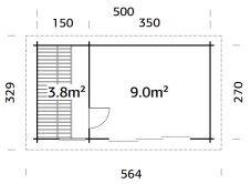 Palmako Saunahaus SANNA 12,8 m2 SLIDE 500x270 cm Schiebetüranlage