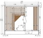 Leil® Saunasell Saunafass ROUND CUBE DOUBLE MIRROR EXCLUSIVE 301x260 cm inkl. Dachschindeln schwarz, Bausatz, Thermo-Holz