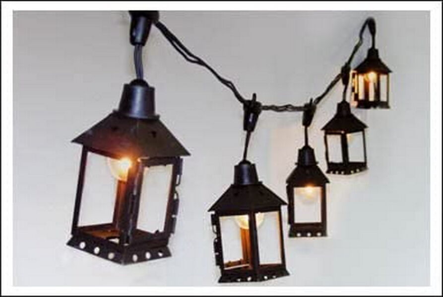 Easy Connect Girlande Laterne 5,0 m Kunststoff rund - Farben: gelb, rot, grün - 12 Lampen, E14