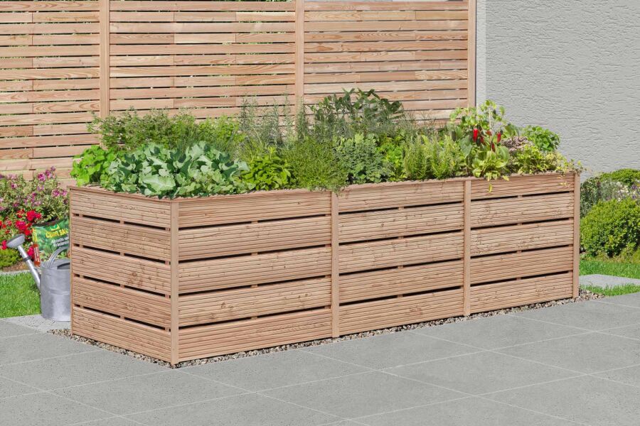 JUNA XXL Hochbeet, Dielen 25x145mm, Lärche, 305x103x80cm