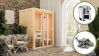 Sauna MODERNO 1 (Fronteinstieg) / Ofen 3,6 kW Bio externe. Strg easy