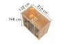 Sauna MODERNO 2 (Fronteinstieg) / Ofen 3,6 kW externe. Strg easy