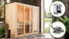 Sauna MODERNO 2 (Fronteinstieg) / Ofen 3,6 kW Bio externe. Strg easy