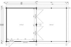 Topgarden Doppelgarage mit Carport BORIS 595 x 1069 cm (A); 70 mm Doppelnut, Satteldach, mit 2 Holztoren