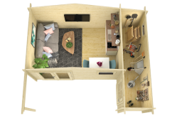 Gartenhaus BENNO PLUS 530x450 cm ISO (A); 44 mm...