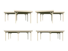 Palmako Pavillon Carport LENNA 24,9 m², 588x588 cm, hellbraun tauchimprägniert