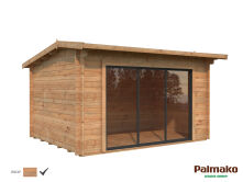 Gartenhaus INES 11,1 m² PLUS ISO  - 390x300cm, 44mm,...