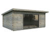 Gartenhaus LEA 19,4 m² - 530x380cm; 44mm ; inkl. Boden, Schiebetür - natur + farbig -