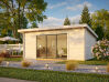 Gartenhaus LEA 19,4 m² SLIDE PLUS ISO - 530x380cm; 44mm,  inkl. Boden, Schiebetür - natur + farbig -
