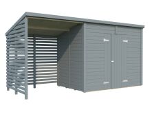 Palmako Gerätehaus LEIF 4,5+2,9 m², 16 mm, 460x170 cm, inkl. Fußboden, natur + farbig