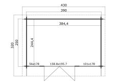 Gartenhaus FENNA - 28 mm - 390×250 cm, inkl. Fußboden