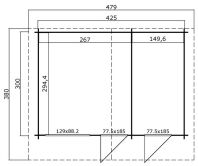 Gartenhaus CARLO 425x300 cm, 28 mm, ohne Fußboden